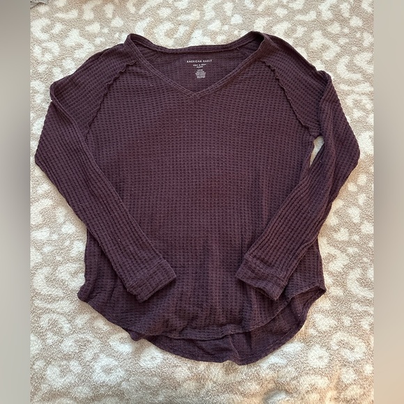 AMERICAN EAGLE WAFFLE KNIT LONG SLEEVE - Picture 1 of 2